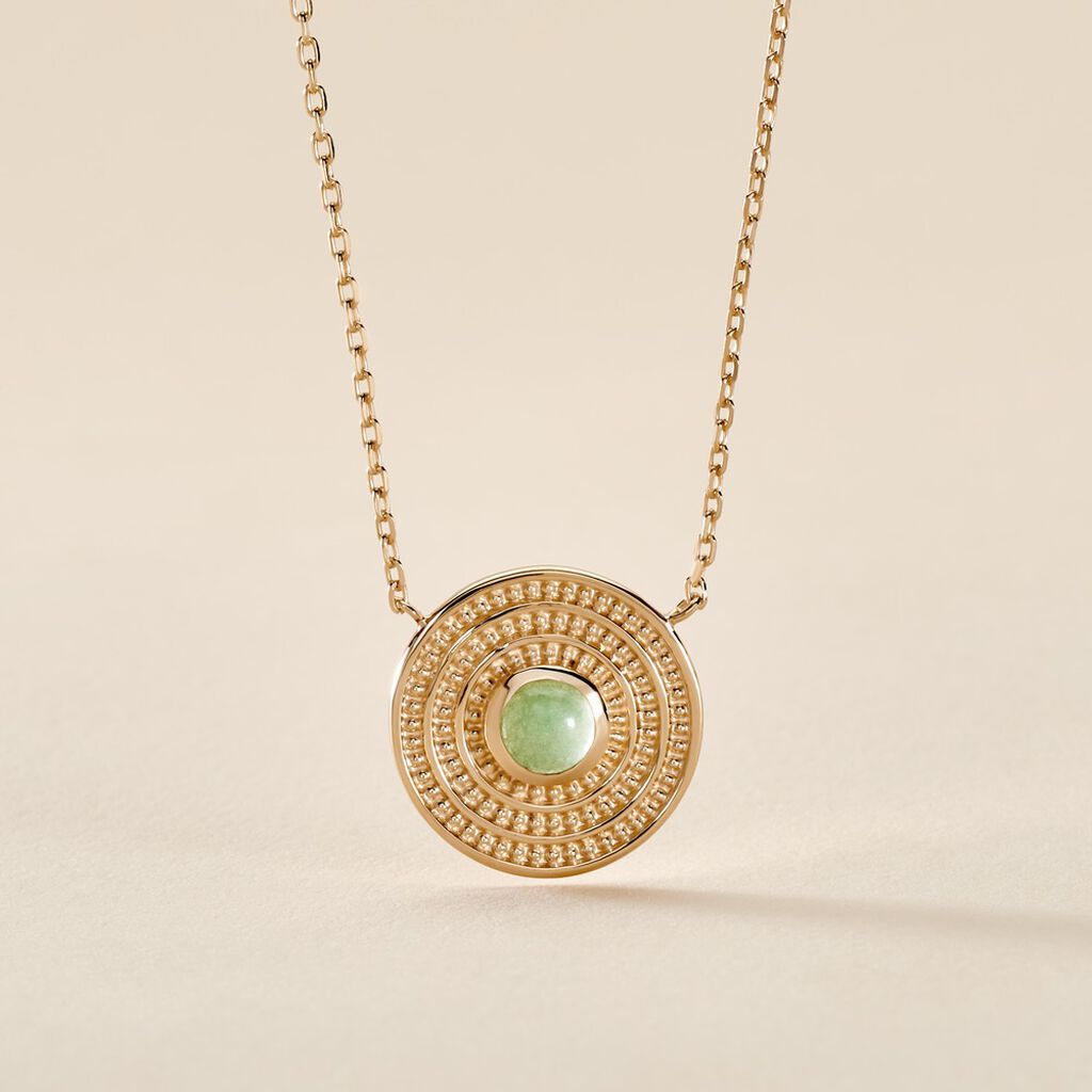 Collier Hugolin Plaqu&eacute; Or Aventurine - Colliers Femme | Histoire d&rsquo;Or