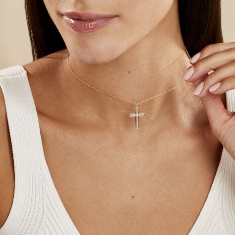 Collier Croix Or Jaune Diamant - Colliers Femme | Histoire d’Or