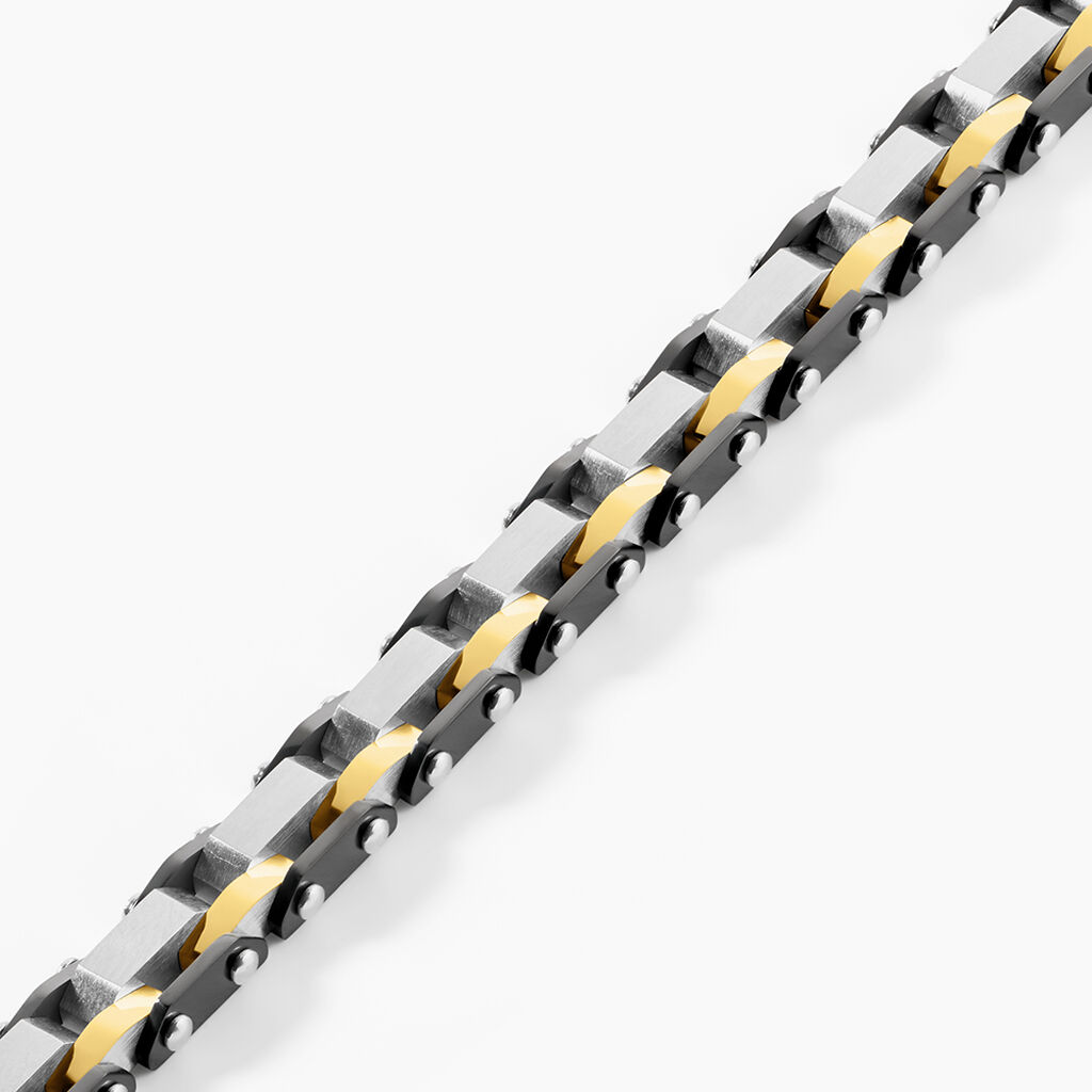 Bracelet M&eacute;tal Acier Tricolore - F&ecirc;te des p&egrave;res Homme | Histoire d&rsquo;Or
