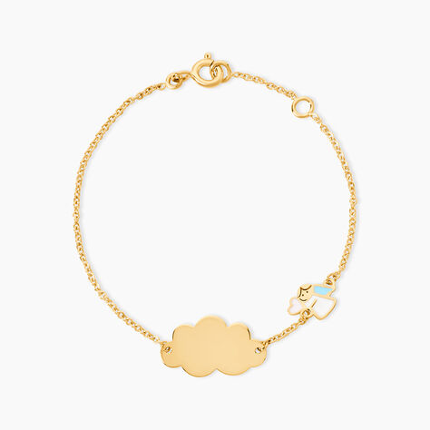 Bracelet Identit&eacute; Gaspardine Maille For&ccedil;at Or Jaune - Bracelets Communion Enfant | Histoire d&rsquo;Or