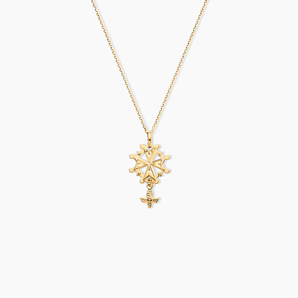 Pendentif Huguenote Or Jaune - Pendentifs Bapt&ecirc;me Famille | Histoire d&rsquo;Or