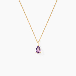 Collier Goutte Or Jaune Amethyste - Colliers Femme | Histoire d’Or