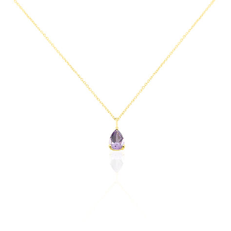 Collier Goutte Or Jaune Amethyste - Colliers Femme | Histoire d’Or