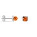 Boucles D'oreilles Puces Argent Blanc Joude Ambre - Boucles d'oreilles fantaisie Femme | Histoire d’Or