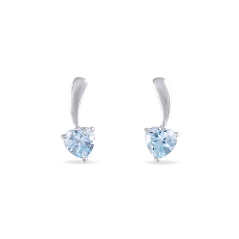 Boucles D'oreilles Pendantes Bertine Or Blanc Topaze - Boucles d'oreilles pendantes Femme | Histoire d’Or