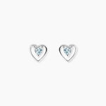 Boucles D'oreilles Puces Luann Or Blanc Topaze - Clous d'oreilles Femme | Histoire d&rsquo;Or