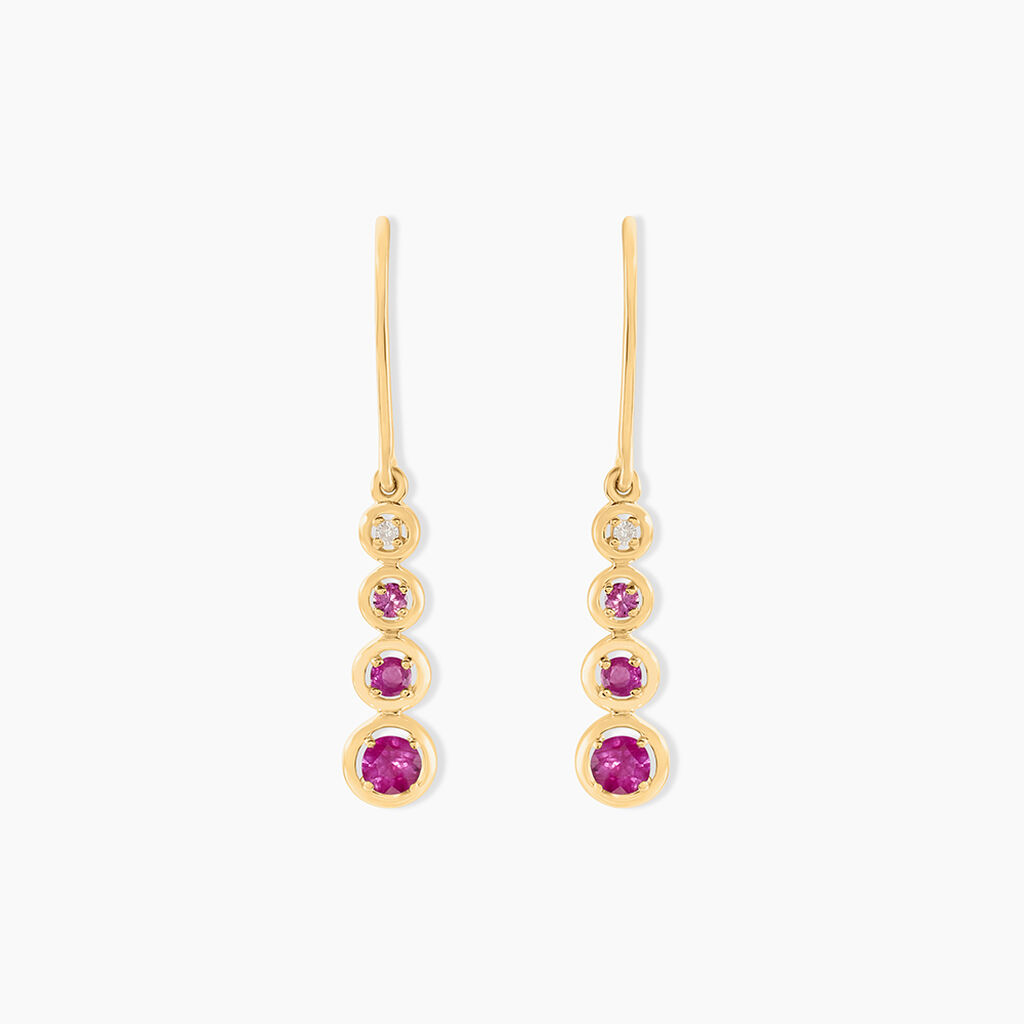Boucles D'oreilles Pendantes Josephine Or Jaune Rubis - Boucles d'oreilles pendantes Femme | Histoire d’Or