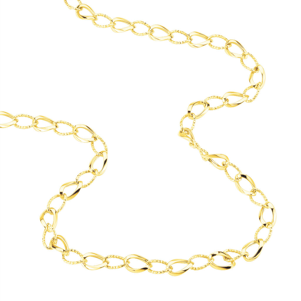Collier Joice Maille Altern&eacute;e Et Godronne Or Jaune - Chaines Femme | Histoire d&rsquo;Or