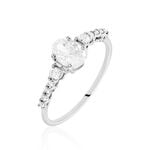 Bague Or Blanc Peadar Oxyde De Zirconium - Bagues solitaires Femme | Histoire d&rsquo;Or