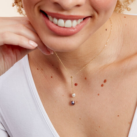 Collier Or Jaune Brayann Perles De Culture - Colliers Femme | Histoire d’Or