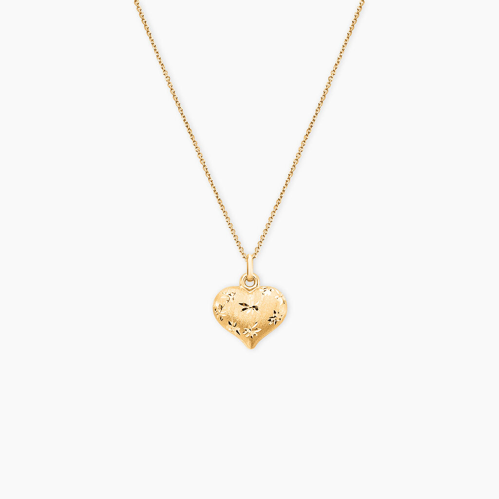 Pendentif Eudocie Coeur Mat Et Brillant Or Jaune - Pendentifs Femme | Histoire d&rsquo;Or