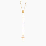 Collier Evelina Croix Maille Boule Or Jaune - Cadeaux de bapt&ecirc;me Famille | Histoire d&rsquo;Or