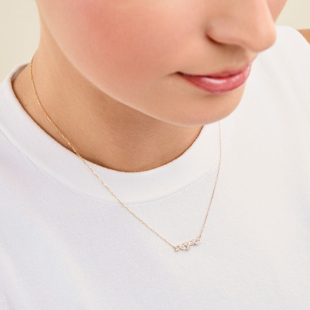 Collier Sparkle Or Jaune Oxyde De Zirconium - Bijoux avec pierres Femme | Histoire d&rsquo;Or