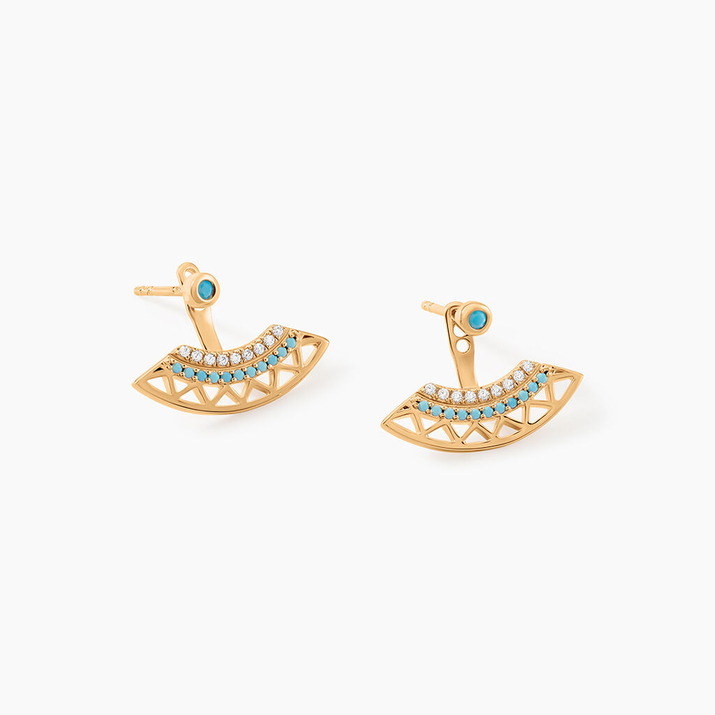 Bijoux D'oreilles Zoila Plaqué Or Jaune Oxyde De Zirconium - Boucles d'oreilles fantaisie Femme | Histoire d’Or