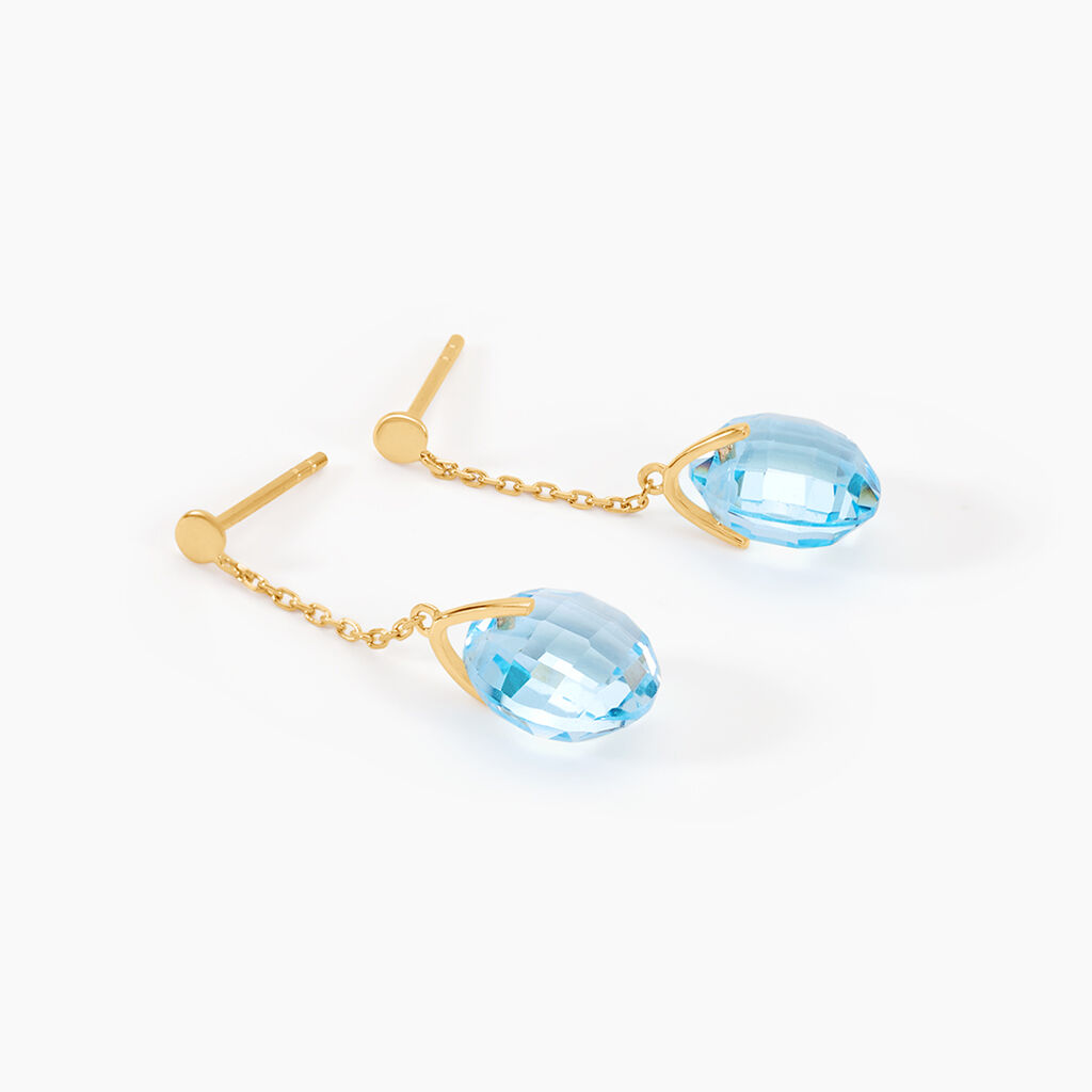 Boucles D'oreilles Pendantes Ludmille Or Jaune Topaze - Boucles d'oreilles pendantes Femme | Histoire d&rsquo;Or