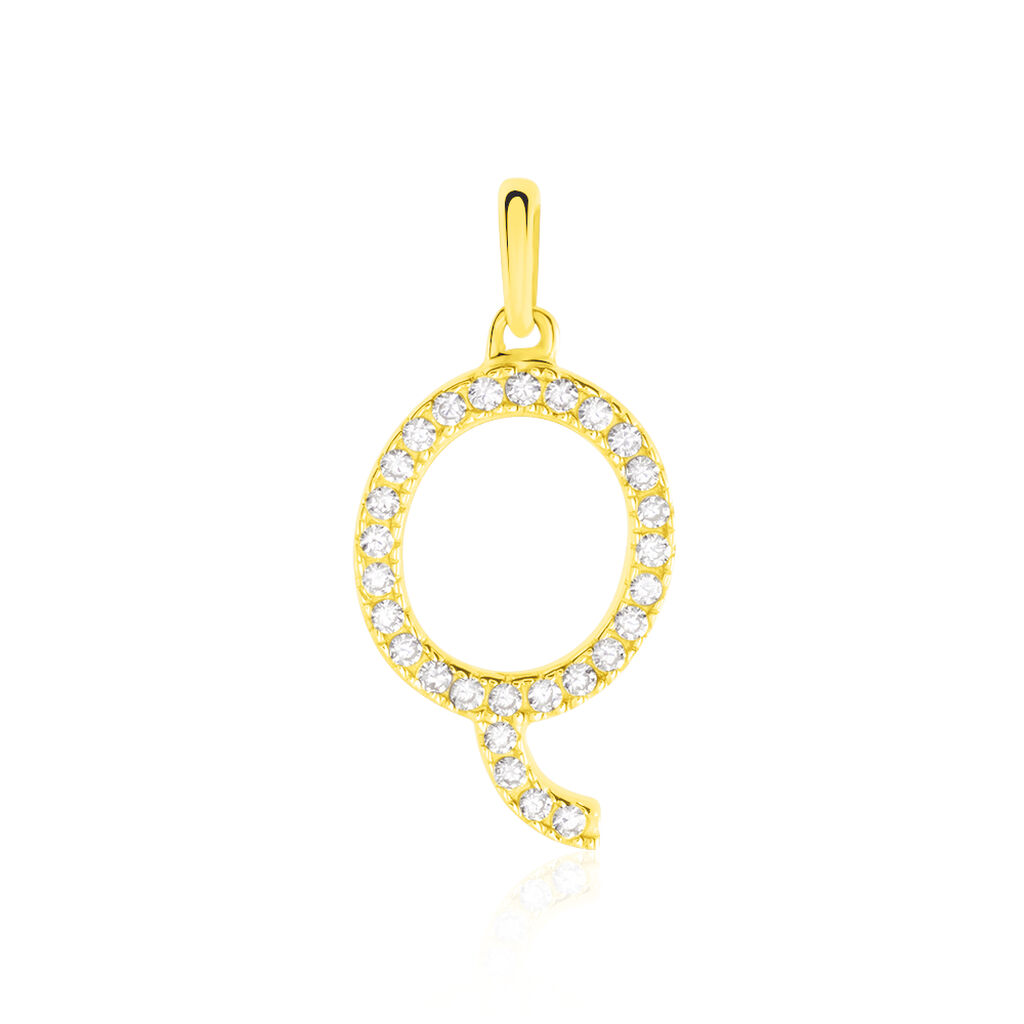 Pendentif Lettre Q Or Jaune Oxyde