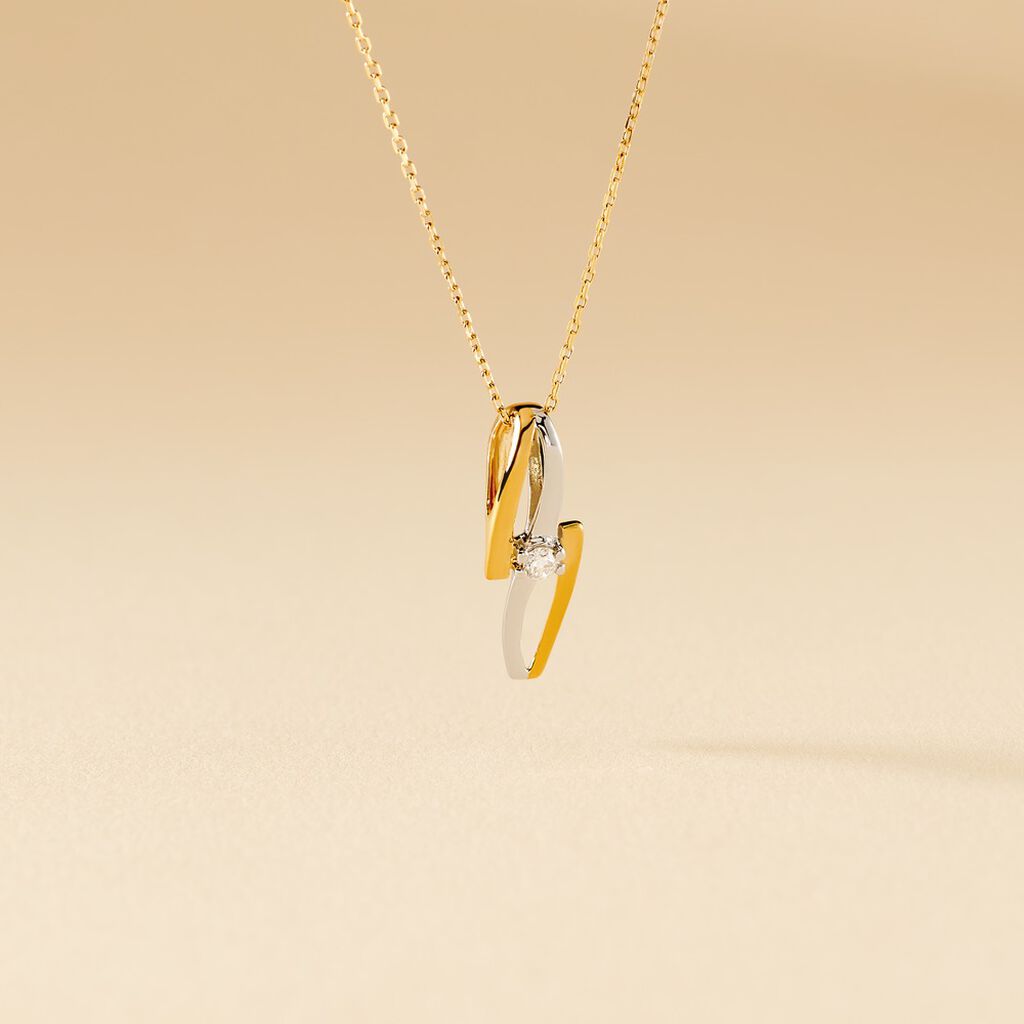 Collier Blandine Or Bicolore Diamant - Colliers Femme | Histoire d&rsquo;Or