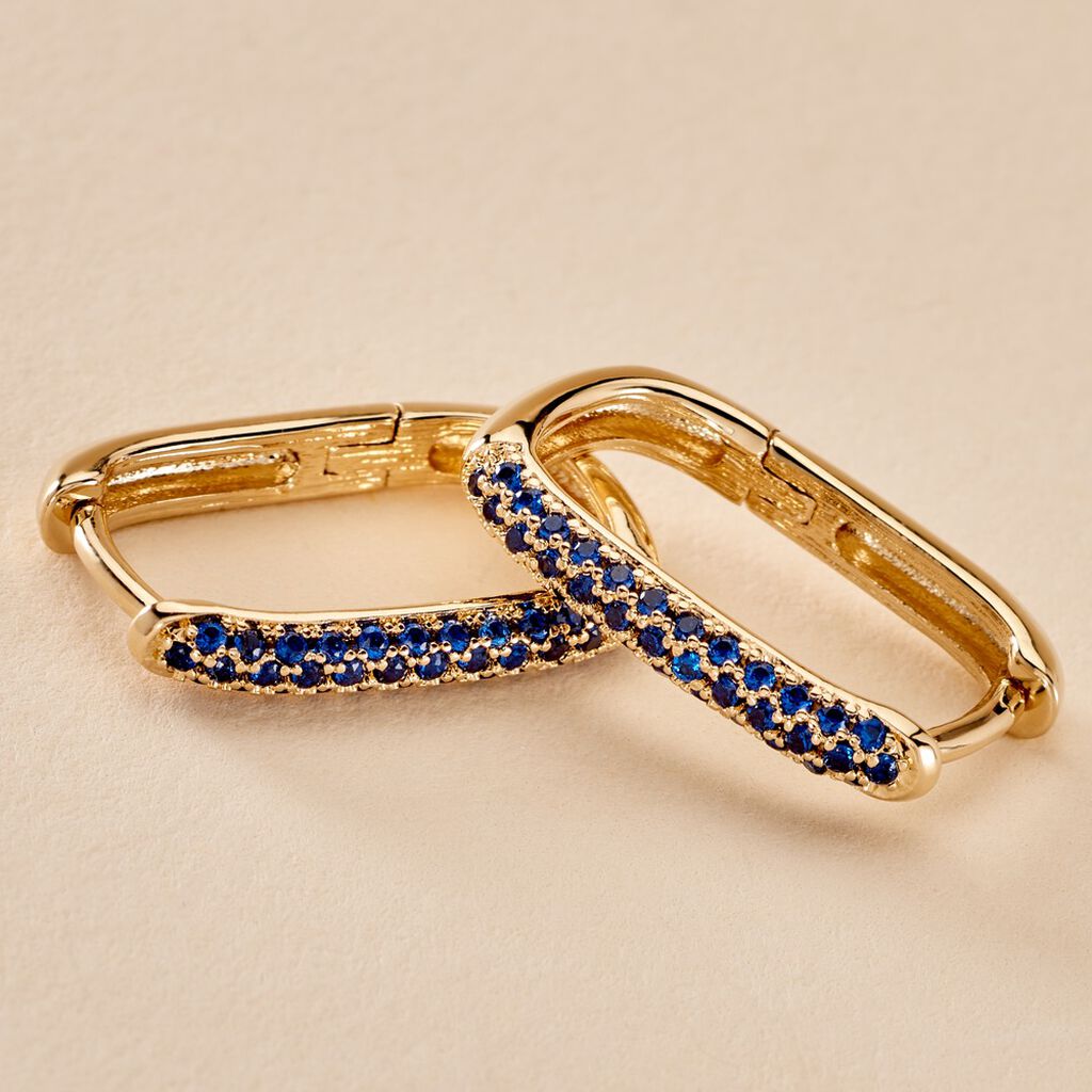 Cr&eacute;oles Domingo Plaqu&eacute; Or Jaune Spinelle Synth&eacute;tique - Boucles d'oreilles cr&eacute;oles Femme | Histoire d&rsquo;Or