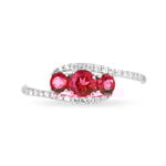 Bague Chloe Or Blanc Rubis Et Diamant - Bagues solitaires Femme | Histoire d&rsquo;Or