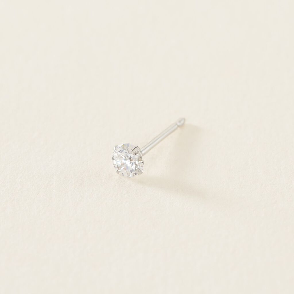 Boucle D'oreille Puce Unitaire Niels Argent Blanc Oxyde De Zirconium - Boucles d'oreilles fantaisie Homme | Histoire d’Or