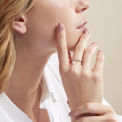 Bague Aodh Argent Blanc Oxyde De Zirconium - Bagues solitaires Femme | Histoire d’Or