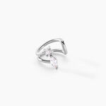 Bague D'oreille Unitaire Navette Argent Blanc Oxyde De Zirconium - Piercings d'oreilles Femme | Histoire d&rsquo;Or