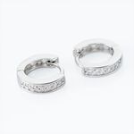 Cr&eacute;oles Alexa Argent Blanc Oxyde De Zirconium - Boucles d'oreilles cr&eacute;oles Femme | Histoire d&rsquo;Or