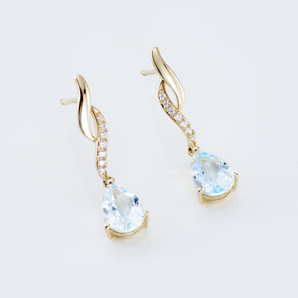Boucles D'oreilles Pendantes Or Jaune Assaf Topaze - Boucles d'oreilles pendantes Femme | Histoire d&rsquo;Or