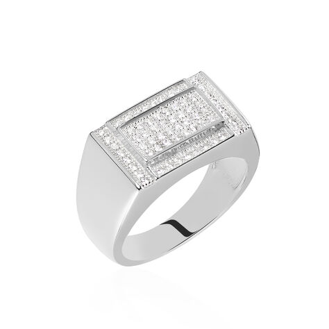Chevalière Owena Argent Blanc Oxyde De Zirconium - Chevalières Homme | Histoire d’Or