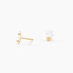 Boucles D'Oreilles Puces Fido Or Jaune Oxyde De Zirconium - Clous d'oreilles Femme | Histoire d&rsquo;Or