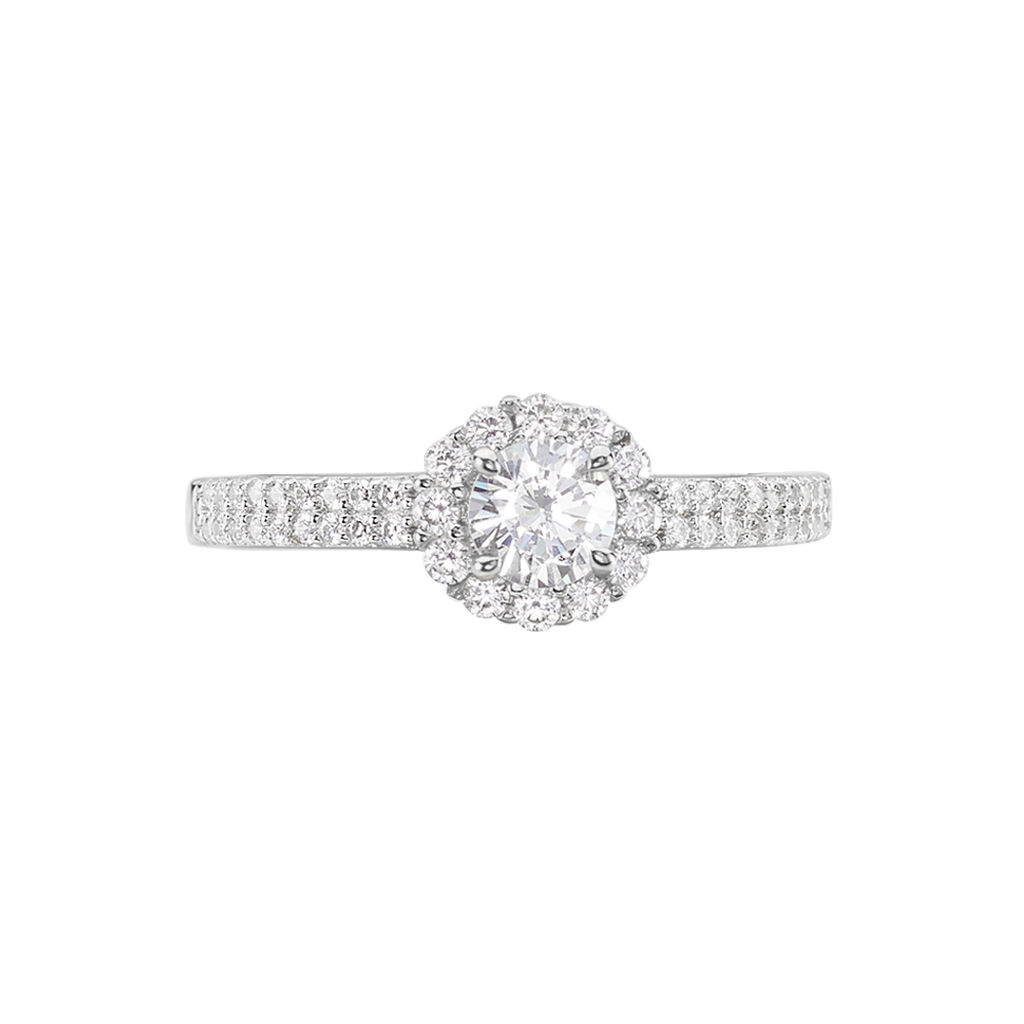Bague Solitaire Fathima Or Blanc Oxyde De Zirconium - Bagues solitaires Femme | Histoire d’Or