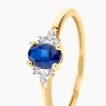 Bague Or Jaune Marie Saphir Diamants - Bagues solitaires Femme | Histoire d&rsquo;Or