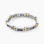 Bracelet Jourdan Zephir Acier Bicolore Dore / Blanc - Bijoux sans pierre Homme | Histoire d&rsquo;Or