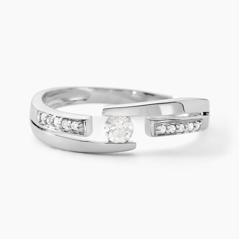 Bague Solitaire Elisa Or Blanc Diamant - Bagues solitaires Femme | Histoire d&rsquo;Or
