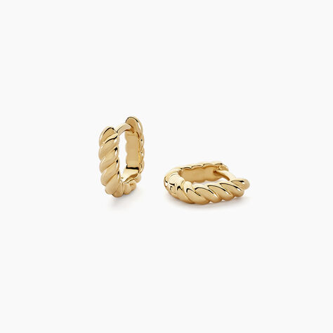 Créoles Liah Plaque Or Jaune - Boucles d'oreilles créoles Femme | Histoire d’Or