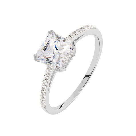 Bague Beline Or Blanc Oxyde De Zirconium - Bagues solitaires Femme | Histoire d’Or
