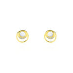 Boucles D'oreilles Puces Kamilka Or Jaune Nacre Et Oxydes - Clous d'oreilles Femme | Histoire d&rsquo;Or