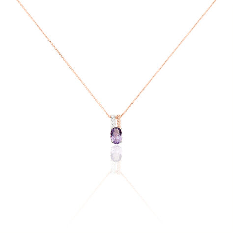 Collier Frannie Or Rose Amethyste Et Oxyde De Zirconium - Colliers Femme | Histoire d’Or