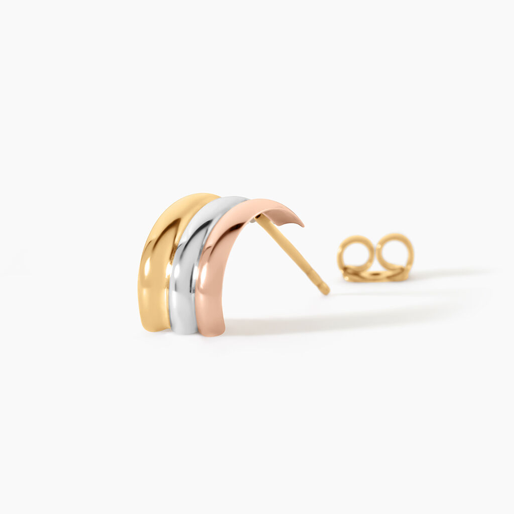 Cr&eacute;oles Igora Or Tricolore - Boucles d'oreilles cr&eacute;oles Femme | Histoire d&rsquo;Or