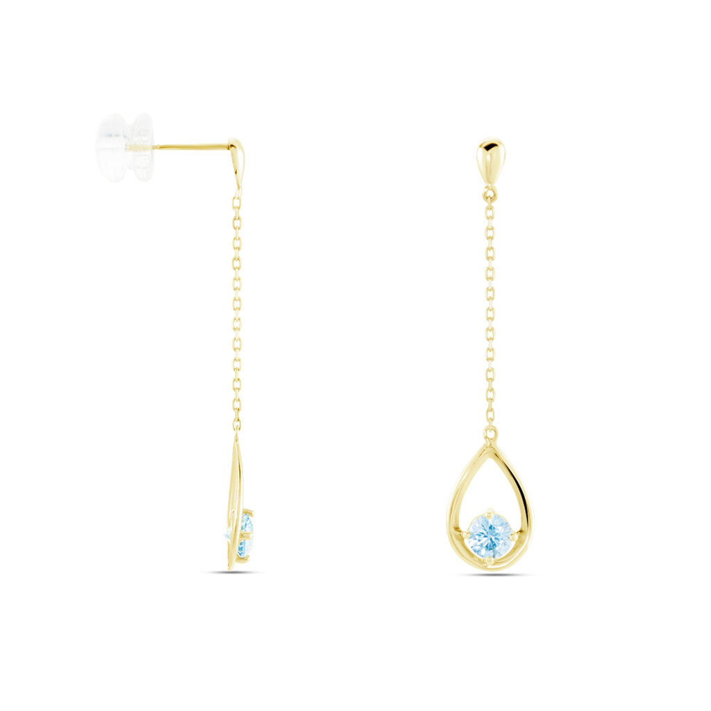 Boucles D'oreilles Pendantes Or Jaune Ossian Topaze - Boucles d'oreilles pendantes Femme | Histoire d’Or