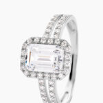 Bague Solitaire Accompagnž Or Blanc Addy Oxyde De Zirconium - Bagues solitaires Femme | Histoire d&rsquo;Or