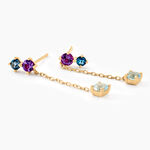Boucles D'oreilles Pendantes Amaranta Or Jaune Topaze Am&eacute;thyste - Boucles d'oreilles pendantes Femme | Histoire d&rsquo;Or
