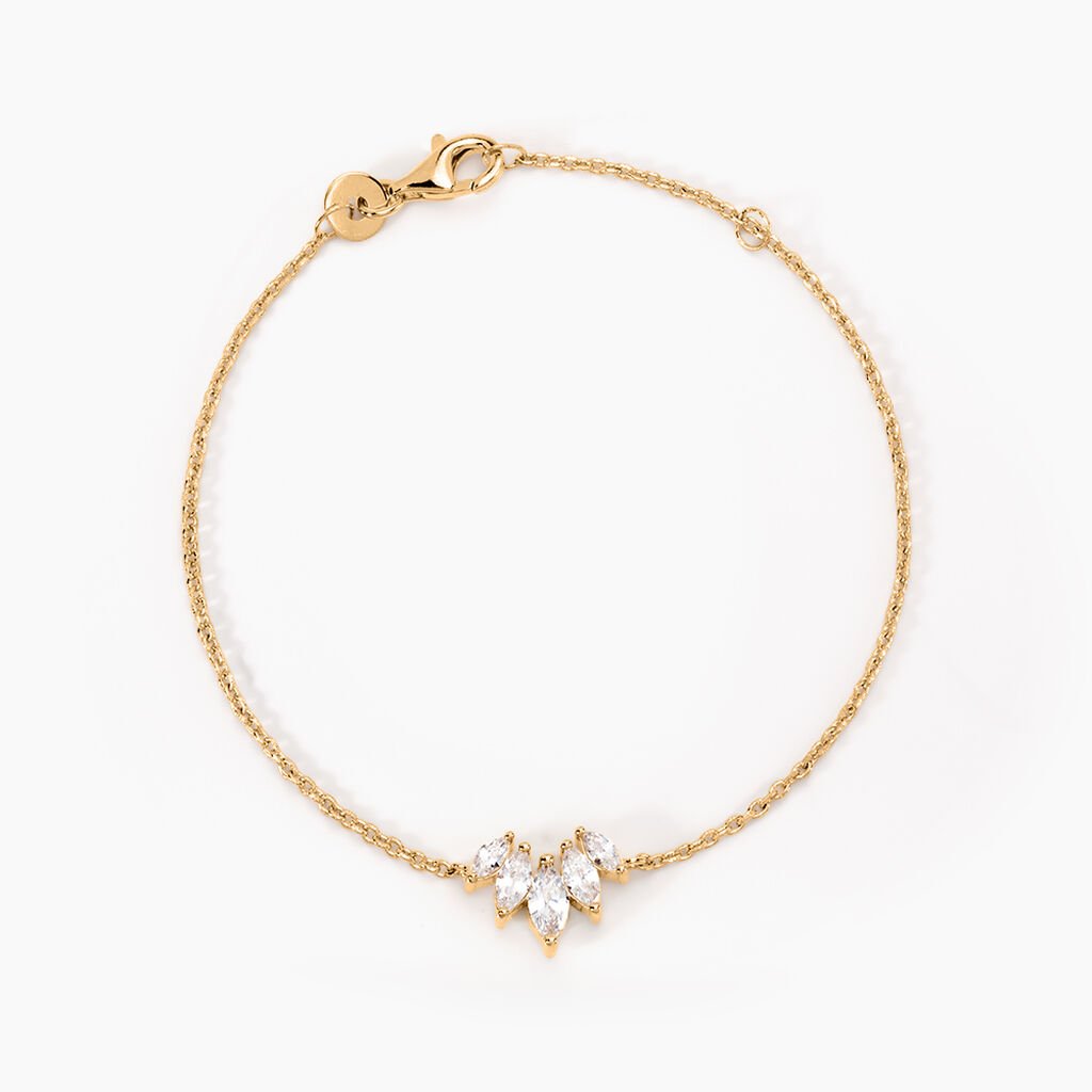 Bracelet Amazonia Plaqu&eacute; Or Jaune Oxyde De Zirconium - Bracelets Femme | Histoire d&rsquo;Or