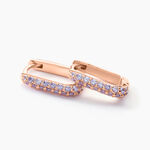 Creoles Rio Argent Rose Oxyde De Zirconium - Boucles d'oreilles cr&eacute;oles Femme | Histoire d&rsquo;Or