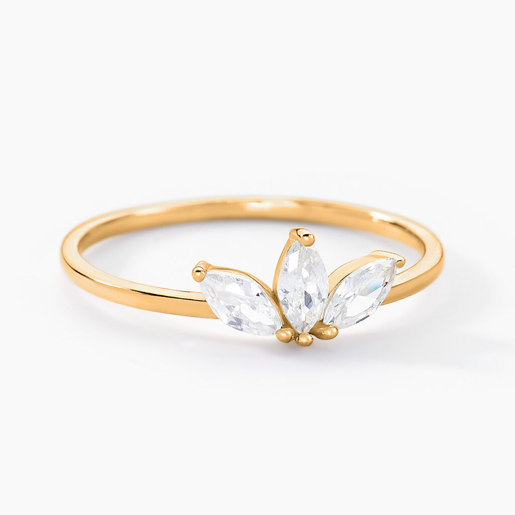 Bague Marquise Or Jaune Oxyde De Zirconium - Bagues avec pierre Femme | Histoire d’Or
