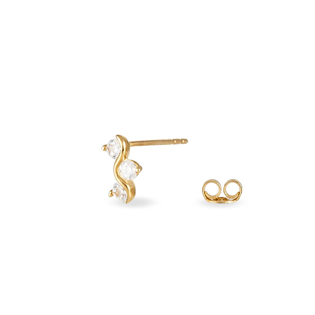Boucles D'oreilles Puces Mureille Or Jaune Oxyde De Zirconium - Clous d'oreilles Femme | Histoire d&rsquo;Or