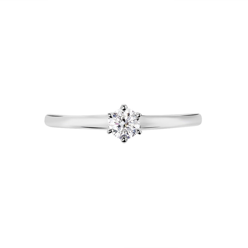 Bague Solitaire Natalia Or Blanc Diamant - Bagues solitaires Femme | Histoire d’Or