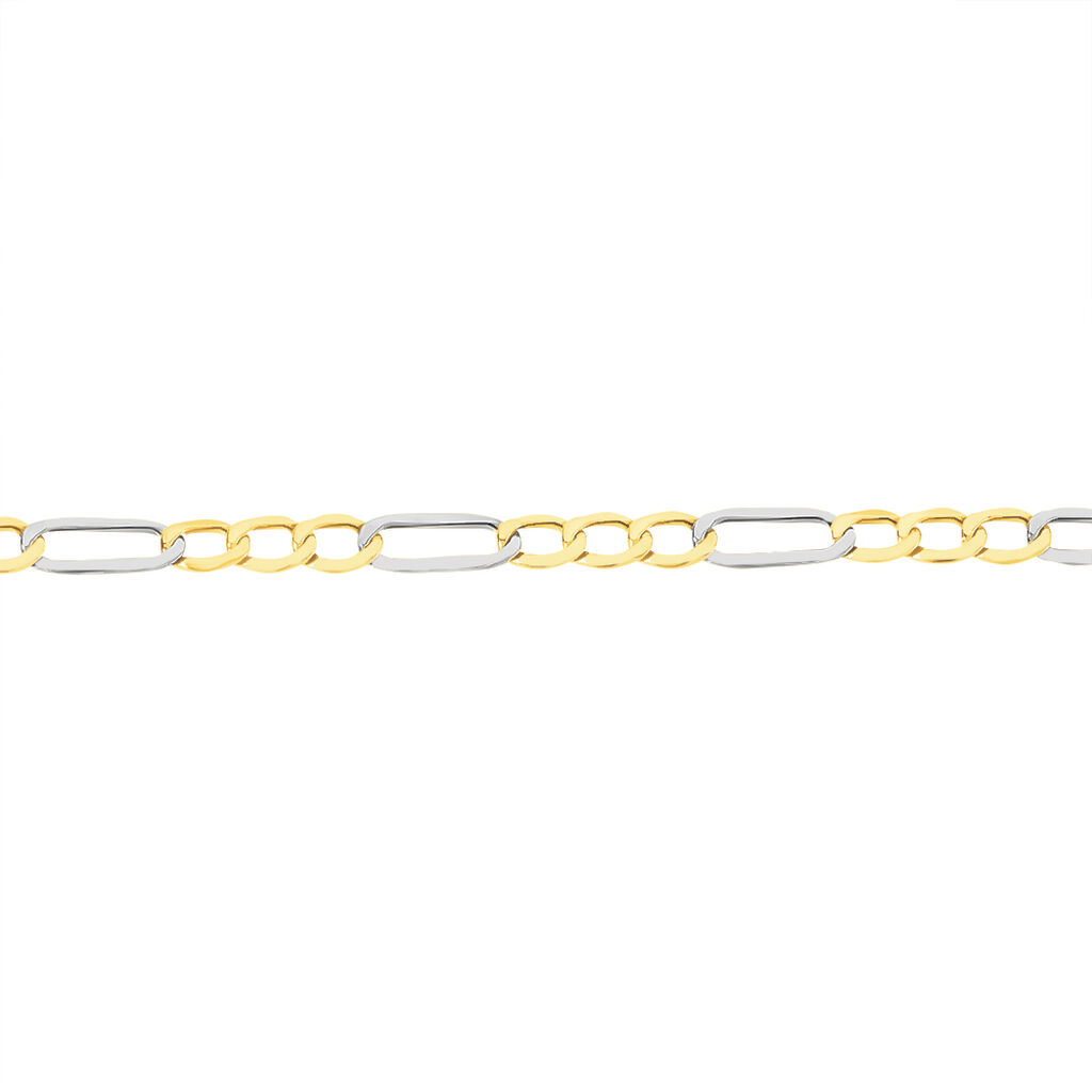 Bracelet Or Bicolore Maille Altern&eacute;e 1/3 - Bracelets cha&icirc;ne Femme | Histoire d&rsquo;Or