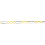 Bracelet Or Bicolore Maille Altern&eacute;e 1/3 - Bracelets cha&icirc;ne Femme | Histoire d&rsquo;Or