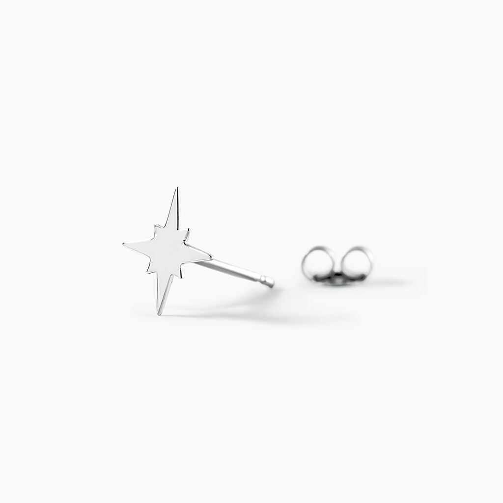 Boucles D'oreilles Puces Wiem Argent Blanc - Boucles d'oreilles fantaisie Femme | Histoire d’Or